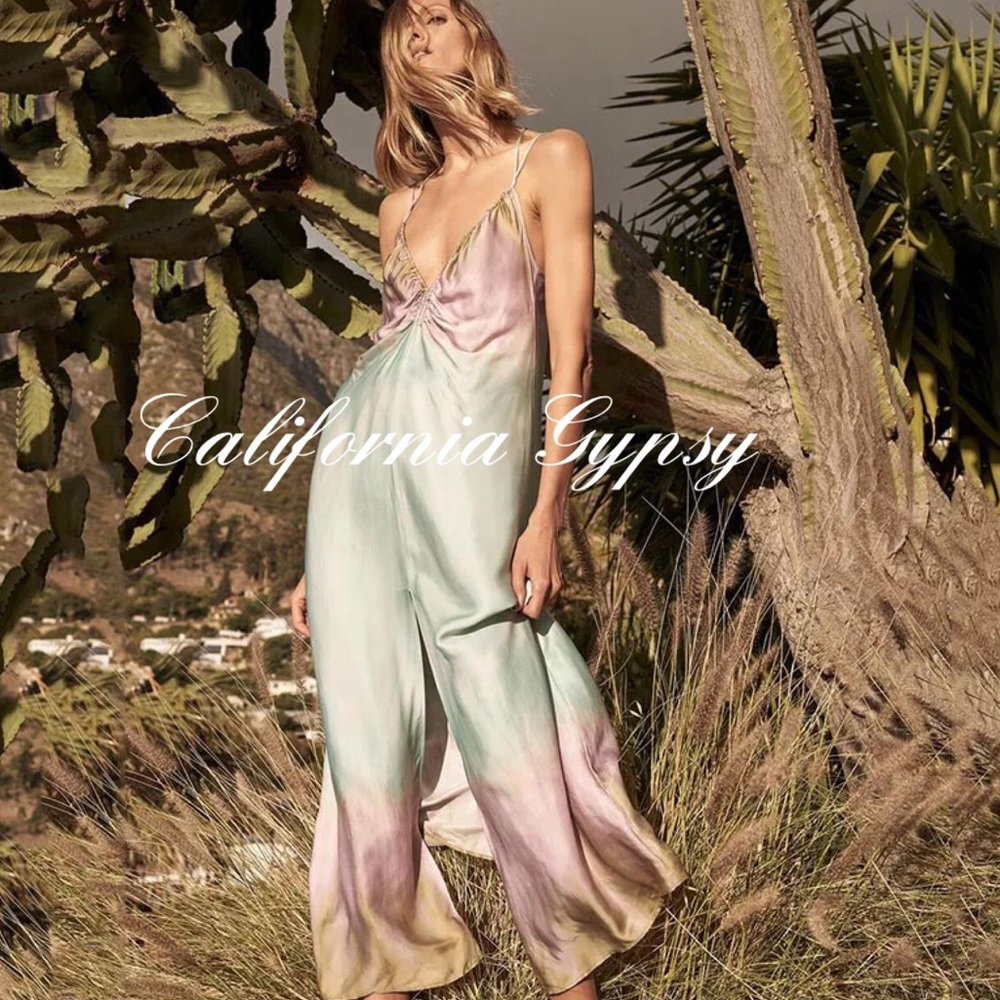 LAST ONE Ombré Tie Dye Chiffon Midi Dress - Picture 1 of 16